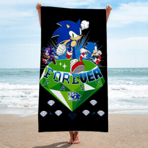 Sonic the Hedgehog 35th Anniversary Rectangle Beach Towel - GNE7407