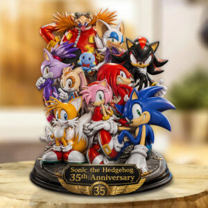 Sonic the Hedgehog 35th Anniversary Custom Shape Acrylic Plaque - GNE7370