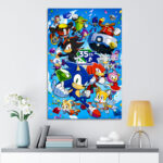 Sonic the Hedgehog 35th Anniversary Rectangle Canvas With Inner Frame – GNE7413
