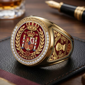 Spain National Team 2026 FIFA World Cup Champions 3D Engraved Ring - TMTHU7739