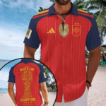 Spain National Team 2026 FIFA World Cup Champions Short Sleeve Button-Down Shirt – TMTHU7718