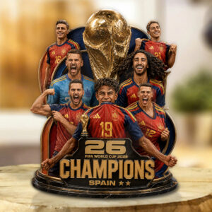 Spain National Team 2026 FIFA World Cup Champions Custom Shape Acrylic Plaque - GNE7699