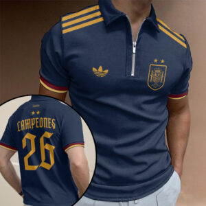Spain National Team 2026 FIFA World Cup Champions Zip Polo Shirt - TANTN24431
