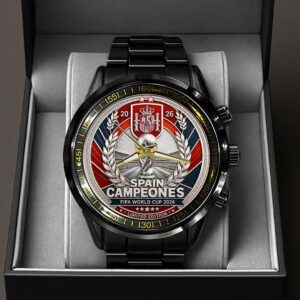 Spain National Team 2026 FIFA World Cup Champions Black Stainless Steel Watch - HOATT19798