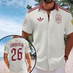 Spain National Team 2026 FIFA World Cup Champions Short Sleeve Button-Down Shirt – HOATT19736