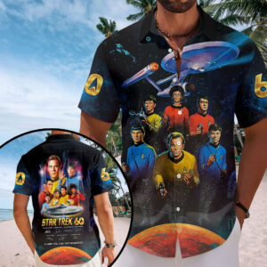 Star Trek 60th Anniversary Short Sleeve Button-Down Shirt – HOATT19427