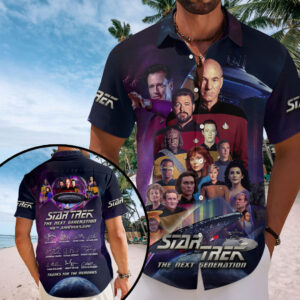 Star Trek: The Next Generation Short Sleeve Button-Down Shirt - TMTHU7419