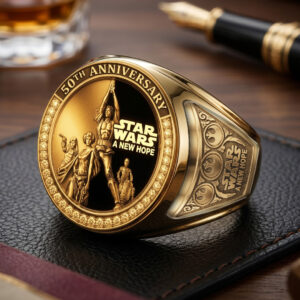 Star Wars 50th Anniversary 3D Engraved Ring - TMTHU7412