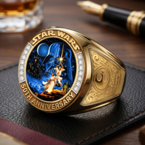 Star Wars 50th Anniversary 3D Engraved Ring - TMTHU7413