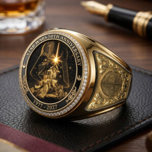 Star Wars 50th Anniversary 3D Engraved Ring - TMTHU7458