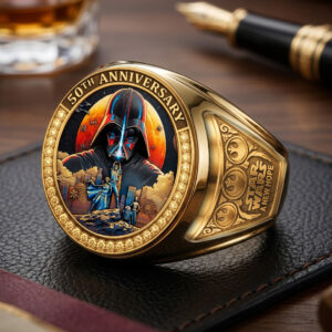 Star Wars 50th Anniversary 3D Engraved Ring - TMTHU7689