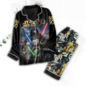 Star Wars 50th Anniversary Satin Pajama Set with Piping - TMTHU7799