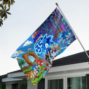 Sonic the Hedgehog 35th Anniversary 3D Double-side House Flag - TANTN24081