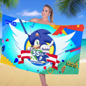 Sonic the Hedgehog 35th Anniversary Rectangle Beach Towel - TANTN24090