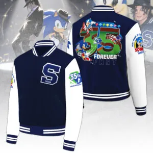 Michael Jackson x Sonic the Hedgehog 35th Anniversary Varsity Jacket – TANTN24247