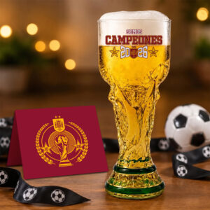Spain National Team 2026 FIFA World Cup Champions Trophy Glass Cup - TANTN24374