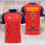 Spain National Team 2026 FIFA World Cup Champions 3D Apparel – TMTHU7618