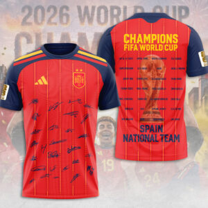 Spain National Team 2026 FIFA World Cup Champions 3D Apparel - TMTHU7618
