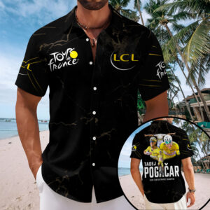 Tadej Pogačar 2026 Tour de France Champion Short Sleeve Button-Down Shirt – TMTHU7863
