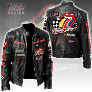 The Rolling Stones x NASCAR Motorcycle Leather Jacket - TANTN24267