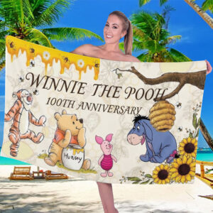 Winnie-the-Pooh 100th Anniversary Rectangle Beach Towel - TMTHU7434