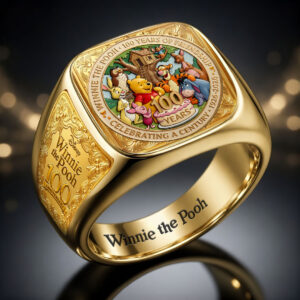 Winnie-the-Pooh 100th Anniversary 3D Engraved Ring - HOATT19813