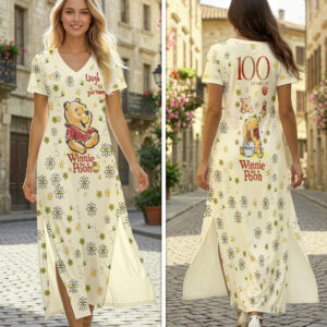 Winnie-the-Pooh 100th Anniversary Short Sleeve Maxi Dress - HOATT19356