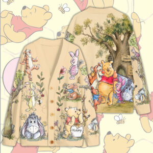 Winnie-the-Pooh Knitted V-neck Cardigan - TMTHU7782