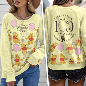 Winnie-the-Pooh x Pooh 100th Anniversary Round Neck Raglan Sleeve Sweatshirt – GNE7831