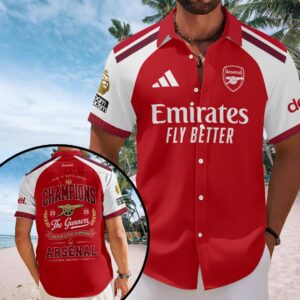 Arsenal FC Premier League Champions 25/26 Short Sleeve Button-Down Shirt – HOATT20260