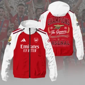 Arsenal FC Premier League Champions 25/26 3D Windbreaker Jacket - HOATT20418