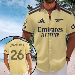 Arsenal FC Premier League Champions 25/26 Short Sleeve Button-Down Shirt – TANTN24712