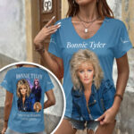 Bonnie Tyler 3D Women’s V-Neck T-Shirt – HOATT20047
