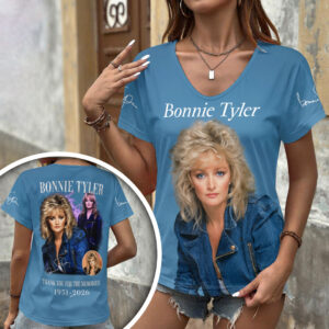 Bonnie Tyler 3D Women’s V-Neck T-Shirt - HOATT20047