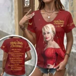 Dolly Parton 3D Women’s V-Neck T-Shirt – HOATT20671