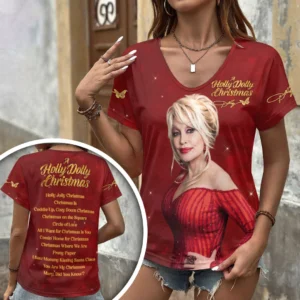 Dolly Parton 3D Women’s V-Neck T-Shirt - HOATT20671