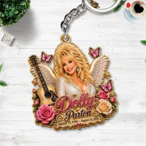 Dolly Parton Custom Shape 2-sided Keychain - HOATT20695
