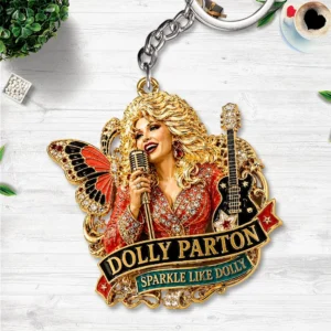 Dolly Parton Custom Shape 2-sided Keychain - HOATT20699