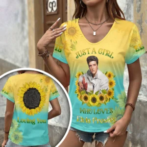 Elvis Presley 3D Women’s V-Neck T-Shirt - HOATT20456