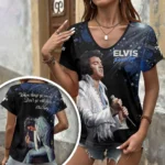 Elvis Presley 3D Women’s V-Neck T-Shirt – HOATT20460