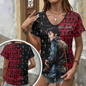 Elvis Presley 3D Women’s V-Neck T-Shirt - HOATT20697