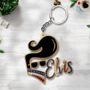 Elvis Presley Custom Shape 2-sided Keychain - TANTN24729