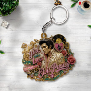 Elvis Presley Custom Shape 2-sided Keychain - TANTN24731