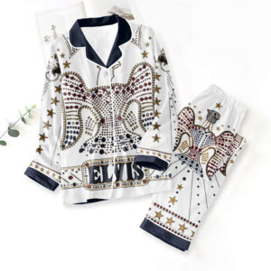 Elvis Presley Satin Pajama Set with Piping - TMTHU7985