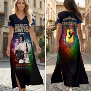 Elvis Presley Short Sleeve Maxi Dress - HOATT20008