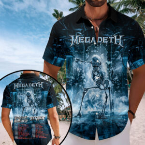 Megadeth 2027 European Tour Short Sleeve Button-Down Shirt –  GNE8033