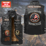 Personalized Harley Davidson Premium 2D Sleeveless Leather Vest – GNE8016