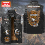 Personalized Harley Davidson Premium 2D Sleeveless Leather Vest – GNE8018
