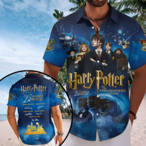 Harry Potter 25th Anniversary Short Sleeve Button-Down Shirt - HOATT20251