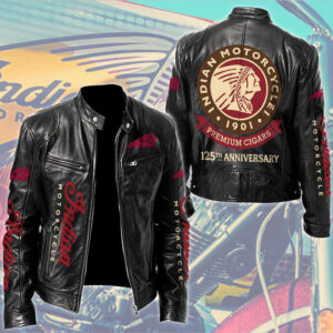 Indian Motorcycle 125th Anniversary Motorcycle Leather Jacket - TMTHU8048